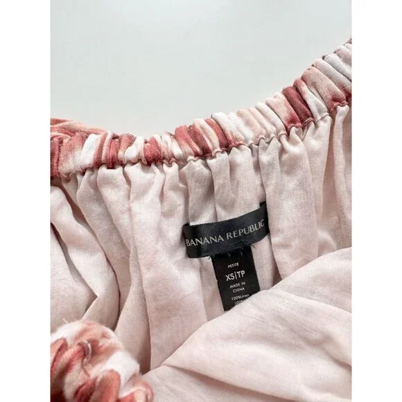 BANANA REPUBLIC Meridian Zebra Print Linen Off Shoulder Ruffle Dress, Size PXS - Picture 13 of 15